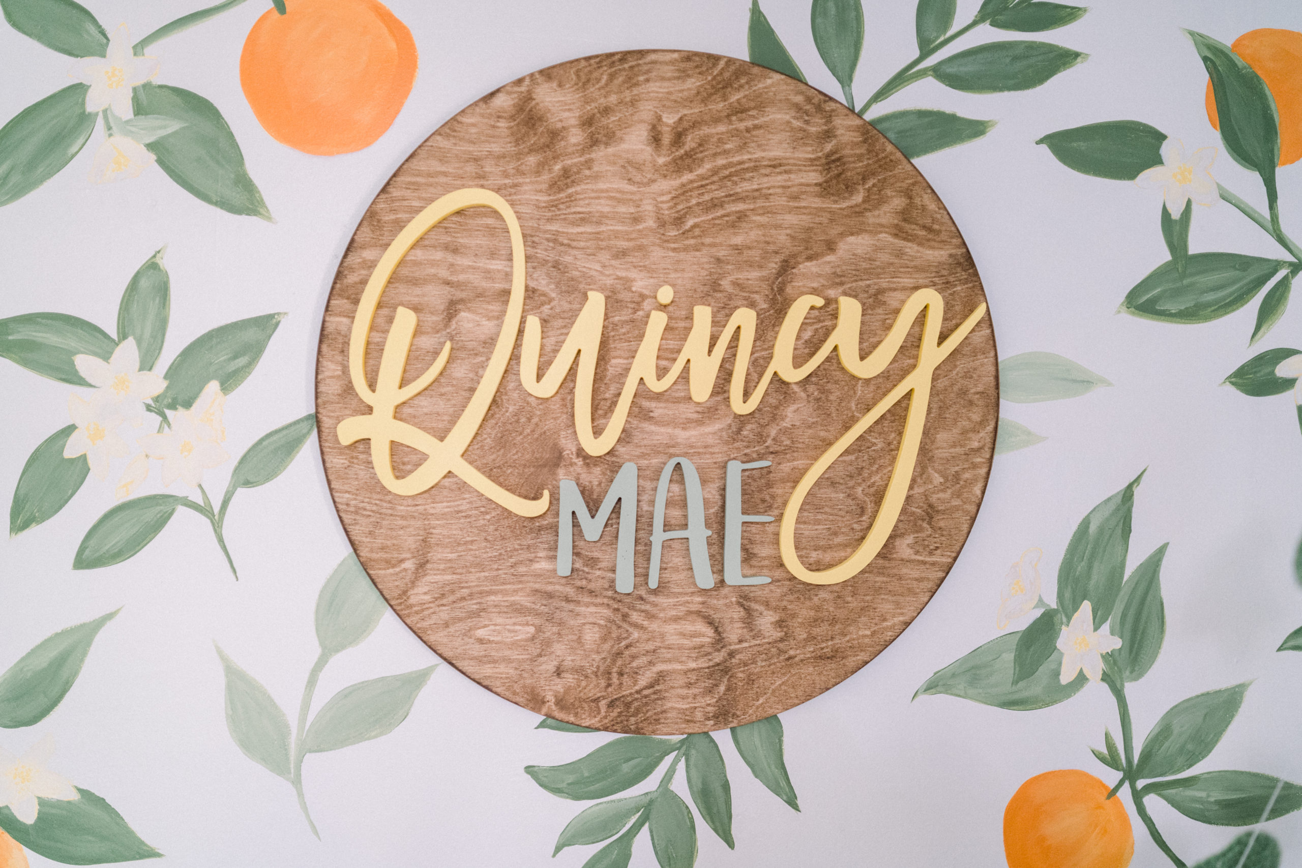 wood nusery name sign Quincy mae